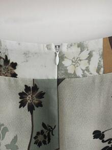 Franclia 百搭优雅通勤休闲度假A字不对称印花连衣裙/半身裙，女士春夏款 - 彩色 - 查看 5