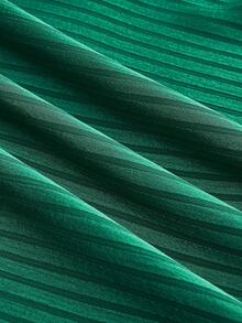 lacRébo 长袖缎面超长连衣裙，深 V 领，前部扭纹细节，晚装时尚秋冬 - 綠色 - 查看 10