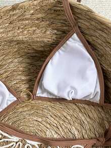 Swim Vcay 2026 New Spring/Summer Women 2pcs Swimsuit Set, Special Fabric Beach Vacation Elegant Casual Swimwear - Brown - View 4