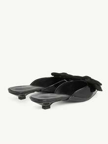 CUCCOO CHICEST Ballet Lace-Up Straps Pointed Kitten Heel Stiletto High Heels Small Shoes Leather Shoes - Black - View 5