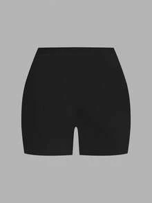 SHEIN EZwear 女士休闲纯色两件套加大码打底裤，适合夏季穿着，弹力短裤，女士弹力短裤 - 彩色 - 查看 7