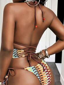 Costavie Women's Summer 2-Piece Tankini Swimsuit Set, Multi-Color Fabric - Multicolor - View 2