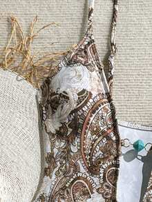 Soleia Women's Halter Neck One-Piece Swimsuit With Paisley Print, Suitable For Beach Vacation, Pool Party, Beach Party - Multicolor - View 4