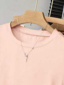 Resyla 女士夏季新款修身西瓜粉色休闲衬衫，百搭优雅，适合办公室和居家穿着 - 西瓜粉 - 查看 4