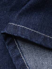 DAZY Chân váy denim dáng chữ A cho bé gái tuổi teen với túi lớn - Rửa tối - Xem 6