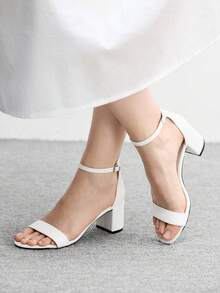CUCCOO BIZCHIC 女士搭扣设计优雅高跟凉鞋，适合日常穿着 - 白色 - 查看 3