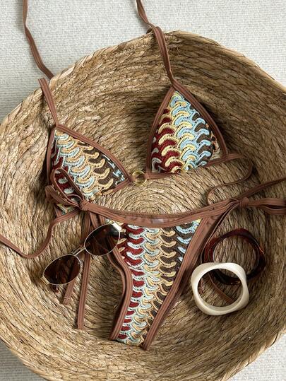 Swim Vcay 2026 Ny vår/sommar 2-delat baddräktsset för kvinnor, specialtyg för strandsemester eleganta avslappnade badkläder