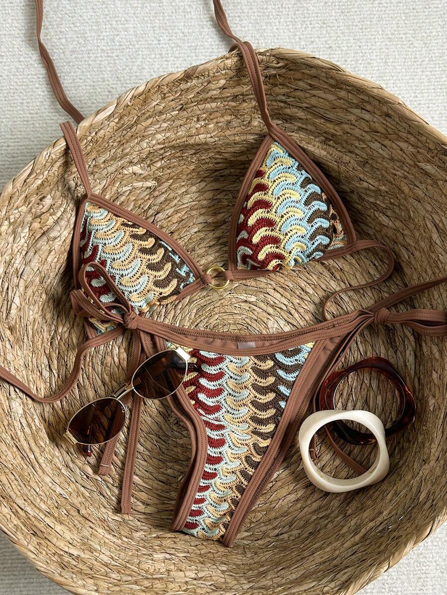 Swim Vcay 2026 New Spring/Summer Women 2pcs Swimsuit Set, Special Fabric Beach Vacation Elegant Casual Swimwear - Multicolor - View 1