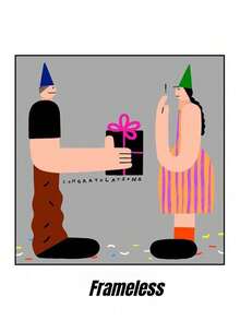 Joivida 1幅INS风格插画墙面艺术壁龛人物画装饰壁画，适用于奶茶店/面包店/甜品店 - 彩色 - 查看 18