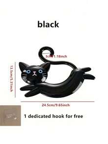 Joivida Cartoon Cat Pattern Towel Rack - No Drill Wall Mount, Plastic Storage Hooks, Bathroom Organizer For Towels & Accessories, Adhesive Wall Hanger, Cute Home Decor, Waterproof Shelf, Space Saving Kitchen Bath Storage - Multicolor - View 8