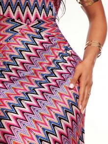 Radiana Vacation Casual Full Print Backless Spaghetti Strap Dress - Multicolor - View 8