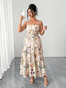 GlowEve CURVE 大码女式印花连衣裙，时尚浪漫，适合约会、通勤、休闲、度假等多种场合。 - 彩色 - 查看 3