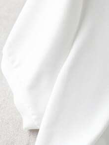 GlowEve CURVE 春夏法式优雅通勤休闲菱形纽扣装饰T恤+A字裙两件套，大码 - 白色 - 查看 6