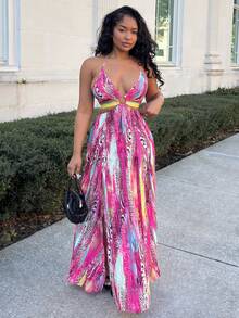 Alexandranx BamGleam New Spring/Summer Women All-Match Casual Leopard Print Dress Suitable For Music Festivals, Easter, Nashville, Boho, Birthdays, Graduation, Daily Wear, Vacation, Cruise Travel, Beach, Sunbathing - Multicolor - View 1