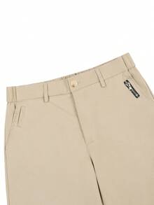 Manfinity Mode Men's Casual Pocketed Button Closure Versatile Commute Suit Pants, Formal, Ceremony - Khaki - View 5