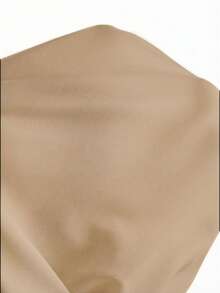 Swim Chiccia Plus Size Women Solid Color Off-Shoulder Metal Decor Sexy One-Piece Bikini Top, Suitable For Spring - Apricot - View 5