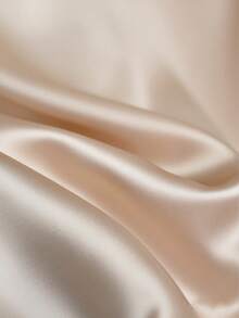 Franclia Women's Round-Neck Pearl-Encrusted Short-Sleeved Shirt,Glossy Satin Woven Fabric,Elegant,Tea Party,Holiday,Summer,White Gold,Fashionable Business Top - Apricot - View 6