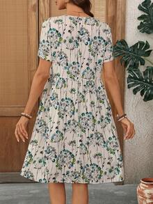 EMERY ROSE 女士休闲碎花迷你连衣裙，适合度假、夏季穿着，是夏季女装、沙滩装、外出装、度假装、夏季休闲装、短袖碎花连衣裙等各种场合的理想选择。 - 彩色 - 查看 2