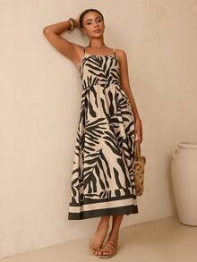 Women's Summer Vacation Floral Print Dress - Green - View 7