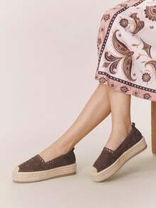Giày sandal đế xuồng dệt dây Styleloop dành cho nữ, phong cách Bohemian, kiểu dáng cổ điển, thích hợp cho các lễ hội âm nhạc miền Tây nước Mỹ, tiệc tùng hoặc Giáng sinh. - Nâu đậm - Xem 7
