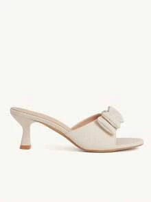 CUCCOO CHICEST 新款杏色细跟圆头时尚简约优雅纯色女士高跟凉鞋 - 杏色 - 查看 3