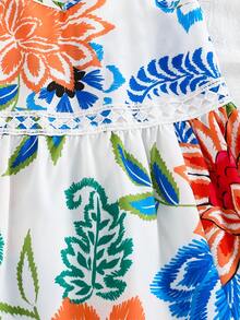 Emery Rose Kids Váy hai dây in hoa phong cách thường ngày cho bé gái đi nghỉ mát. - Màu xanh nhạt - Xem 3