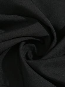 GlowEve 女士黑色荷叶边V领休闲优雅金色蝴蝶结单排扣衬衫，适合派对和日常穿着 - 黑色 - 查看 7