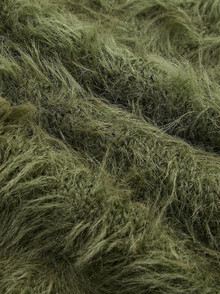 Winziger Pullover mit Haarkordel, moosgrünes Oberteil