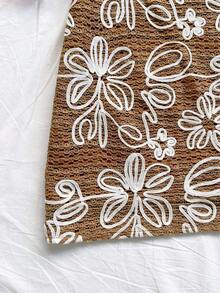 Soleia 女士卡其色优雅性感深V印花修身吊带迷你连衣裙，适合海滩、邮轮、度假、音乐节、波西米亚风、夏季、日常通勤等场合。 - 卡其色 - 查看 4