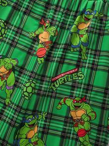 TEENAGE MUTANT NINJA TURTLES | SHEIN Bộ đồ mặc nhà thoải mái dành cho nam, gồm áo và quần ngắn tay cổ tròn in chữ và hoạt hình. - trắng - Xem 6