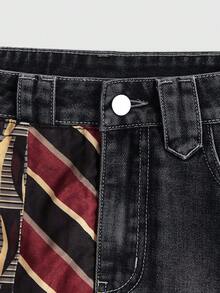 ROMWE Avant Retro Baddie Academia Style Low-Waist Women Denim Mini Skirt - Black - View 5