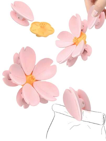 1set Cherry Blossom Petal Sealing Clip Airtight Food Bag Sealer Clamp Reusable Plastic Bag Clip Decorative Funny 3D Flower Magnet For Office Kitchen Refrigerator Locker Storage Organization Kitchen Gadgets Home Must Have