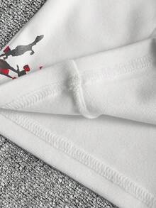 Lalippa 女士梅花水墨画风格红黑撞色印花轻薄外套，时尚休闲运动拉链设计，修身长袖，适合户外旅行，礼品 - 白色 - 查看 6