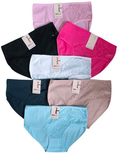 TALLAS EXTRAGRANDES Paquete de 12 Piezas Braga Bikini Con Encaje de ALGODON , TALLASA EXTRAGRANDES XL, XXL y XXXL Para Dama, Calzón de Encaje ( Se Envía en Colores Surtidos Y Tallas Surtidas, Se Envía en Diseño al Azar Y de Acuerdo a Disponibilidad )