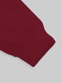 Manfinity Dauomo Pantalones de chándal de hombre con cintura con cordón y bolsillos, puños - Burdeos - Ver 3