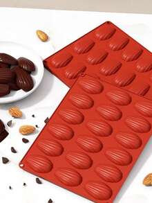 1个硅胶空心壳玛德琳蛋糕模具布丁果冻烘焙模具巧克力烘焙模具 - 棕色 - 查看 9