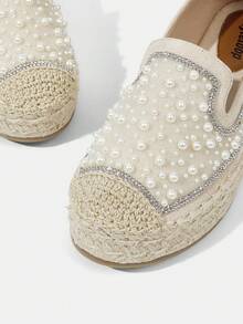 Styleloop 女士平底一脚蹬鞋，波西米亚风格，复古美式，波西米亚风，西部风，音乐节，派对装 - 米色 - 查看 3