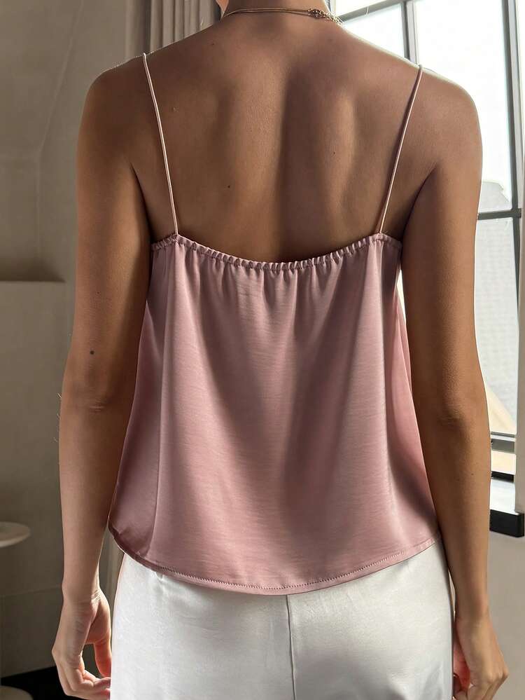 Women's Elegant Lace Patchwork Camisole, Suitable For Layering Or Outerwear Summer