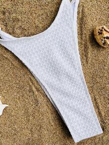 Swim Chiccia 鏤空交叉露背側繫帶連體泳衣 - 白色 - 查看 3