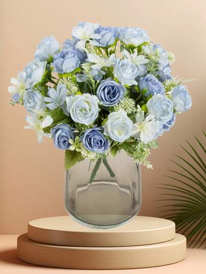 1 Piece / 3 Pieces / 80 Pieces Of Silk Bouquets Featuring Realistic Hydrangeas And Roses, Realistic Plants. Suitable For Spring Wedding Vases, Home, Dining Room And Bedroom Decorations, Mother's Day, Valentine's Day, Festivals, Birthday Party Supplies, Autumn Outdoor Garden Decorations.