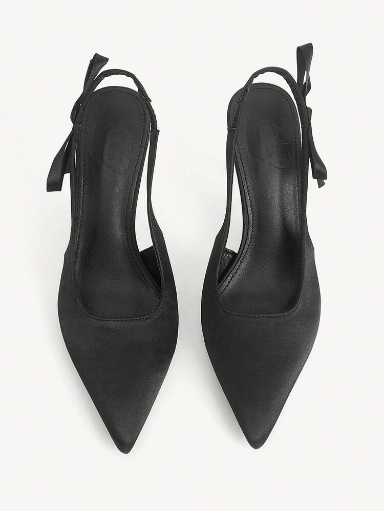 CUCCOO CHICEST Women Shoes New Black French Sexy Closed Toe High Heels Fashion Low Vamp Bow Stiletto Cross With Satin Fashion Elegant Dress Party Bridal Wedding Shoes Women's Shoes Wedding Shoes Summer Shoes Bride Shoes