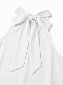 SHEIN Clasi 大码女式纯色露背镂空上衣和阔腿裤两件套，时尚日常穿着 - 白色 - 查看 11