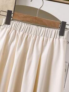 少女花卉贴花背心和A字裙套装 - 杏色 - 查看 7