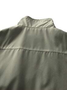 Manfinity EMRG 男士撞色拼接字母印花夹克 - 綠色 - 查看 5