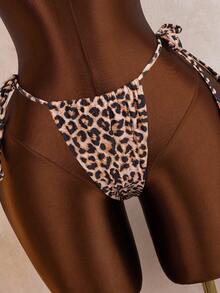 Bonvoyette Women's 3-Piece Leopard Print Swimwear Set With Beach Dress,Adjustable Straps Bikini,Tan,Summer,Casual,Beach,Vacation,Holiday Party Outfits - Multicolor - View 4