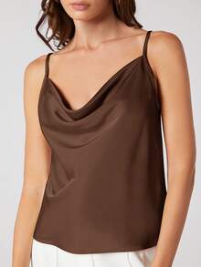 Maija Camiseta de tirantes elegante y marrón para el verano - Marrón - Ver 7