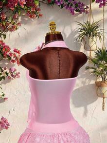 Amplova 2026新款女士露背3D立体花卉度假风吊带衫 - 粉色 - 查看 9