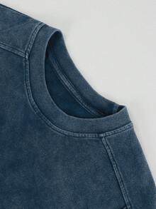 Manfinity CasualCool 男士圆领短袖休闲百搭T恤 - 藍色 - 查看 6