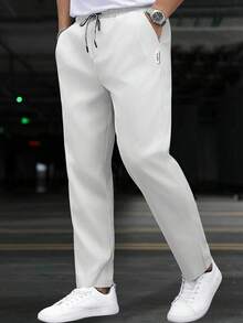 Manfinity CasualCool 男士休闲百搭米色长裤 - 米色 - 查看 1