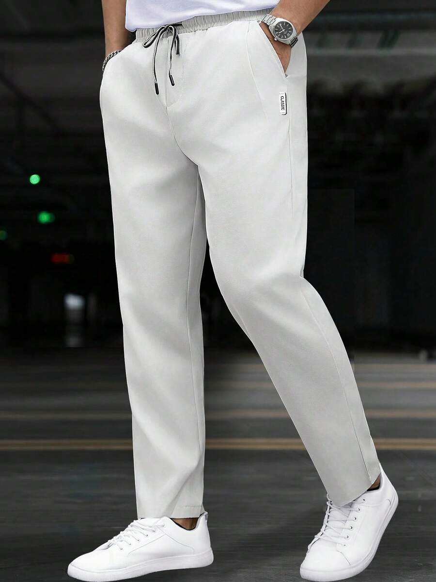 Manfinity CasualCool 男士休闲百搭米色长裤 - 米色 - 查看 1